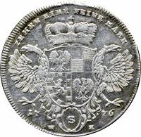 German States coin 1 Conventionsthaler - Alexander (1775 - 1776) reverse reverse of 1 Conventionsthaler - Alexander (1775 - 1776) coin with KM# 302 from German States.