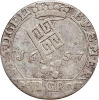 German States coin 12 Grote - Ferdinand III (1654 - 1657) reverse reverse of 12 Grote - Ferdinand III (1654 - 1657) coin with KM# 122 from German States.