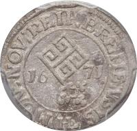 German States coin 1/36 Thaler - Leopold I (1660 - 1671) reverse reverse of 1/36 Thaler - Leopold I (1660 - 1671) coin with KM# 130 from German States.