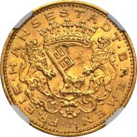 German States coin 20 Mark (1906) obverse obverse of 20 Mark (1906) coin with KM# 252 from German States. Inscription: FREIE · UND · HANSESTADT · BREMEN · J ·