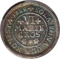 German States coin 6 Mariengroschen - Ernst August (1680 - 1689) reverse reverse of 6 Mariengroschen - Ernst August (1680 - 1689) coin with KM# 258 from German States.