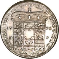 German States coin 1 Thaler - George I (1698 - 1705) obverse obverse of 1 Thaler - George I (1698 - 1705) coin with KM# 19 from German States.