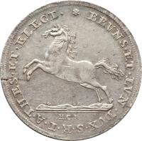 German States coin 1 Thaler - George I (1716 - 1727) reverse reverse of 1 Thaler - George I (1716 - 1727) coin with KM# 113 from German States.