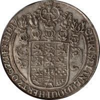 German States coin 1 Thaler - Christian Ludwig (1654 - 1665) obverse obverse of 1 Thaler - Christian Ludwig (1654 - 1665) coin with KM# 237 from German States. Inscription: CHRISTIAN.LUDOUI.HERTZOG.ZU.BR.U.LU.