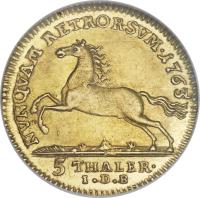 reverse of 5 Thaler - Karl (1742) coin with KM# 915 from German States.