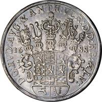 obverse of 1 Thaler - Rudolph August (1686 - 1692) coin with KM# 572 from German States.