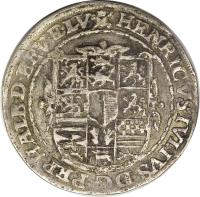 obverse of 1/4 Thaler - Heinrich Julius - Death of Helwig von Brandenburg (1602) coin with KM# 16 from German States.