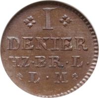 obverse of 1 Denier / 1/13 Mattier - Karl I (1758) coin with KM# 948 from German States.