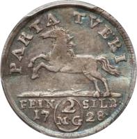 German States coin 2 Mariengroschen - August Wilhelm (1716 - 1727) reverse reverse of 2 Mariengroschen - August Wilhelm (1716 - 1727) coin with KM# 752 from German States.