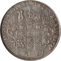 obverse of 1 Thaler - August Wilhelm (1714 - 1730) coin with KM# 739 from German States.