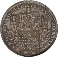 obverse of 1 Thaler - Anton Ulrich (1705 - 1714) coin with KM# 686 from German States.