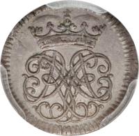 obverse of 2 Pfennige - Anton Ulrich - Death (1704) coin with KM# 644 from German States.