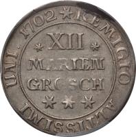 reverse of 12 Mariengroschen - Rudolf August (1686 - 1703) coin with KM# 570 from German States.