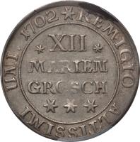 German States coin 12 Mariengroschen - Rudolf August (1686 - 1703) reverse reverse of 12 Mariengroschen - Rudolf August (1686 - 1703) coin with KM# 570 from German States.