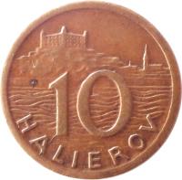 Slovakia coin 10 Halierov (1939 - 1942) reverse reverse of 10 Halierov (1939 - 1942) coin with KM# 1 from Slovakia. Inscription: 10 HALIEROV