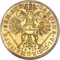 German States coin 2 Ducat - Karl VI - Trade Coinage (1713 - 1740) obverse obverse of 2 Ducat - Karl VI - Trade Coinage (1713 - 1740) coin with KM# 345 from German States.