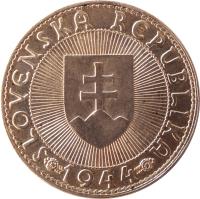 obverse of 10 Korún - Prince Pribina (1944) coin with KM# 9 from Slovakia. Inscription: SLOVENSKÁ REPUBLIKA 1944