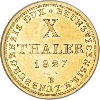 German States coin 10 Thaler - George IV (1821 - 1830) reverse reverse of 10 Thaler - George IV (1821 - 1830) coin with KM# 133 from German States.
