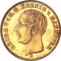 German States coin 2 1/2 Thaler - Georg V (1853 - 1855) obverse obverse of 2 1/2 Thaler - Georg V (1853 - 1855) coin with KM# 223 from German States.