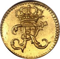 obverse of 1/4 Ducat - Friedrich I - Trade Coinage (1744 - 1750) coin with KM# 436 from German States.