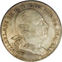 obverse of 1 Conventionsthaler - Wilhelm IX (1784 - 1785) coin with KM# 528 from German States. Inscription: WILHELMUS IX. D.G.HASS.LANDG.COM.HAN.