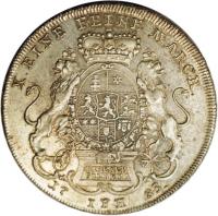 reverse of 1 Conventionsthaler - Wilhelm IX (1784 - 1785) coin with KM# 528 from German States. Inscription: X.FEINE FEINE MARCK. BIBERER SILBER. 17 IFH 85.