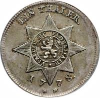 reverse of 1 Thaler - Friedrich II (1776 - 1779) coin with KM# 516 from German States.