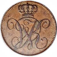 obverse of 2 Heller - Wilhelm I (1816 - 1820) coin with KM# 564 from German States.