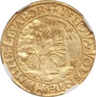 reverse of 1 Goldgulden - Wilhelm V (1633 - 1634) coin with KM# 144 from German States. Inscription: .IEHOVA.VOLENTE.HUMILIS.LEVABOR.