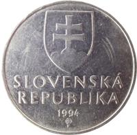 Slovakia coin 2 Koruny (1993 - 2008) obverse obverse of 2 Koruny (1993 - 2008) coin with KM# 13 from Slovakia. Inscription: SLOVENSKÁ REPUBLIKA year of mintage (1995) Z