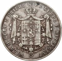 obverse of 2 Thaler / 3 1/2 Gulden - Wilhelm II and Friedrich Wilhelm (1844 - 1845) coin with KM# 608 from German States.