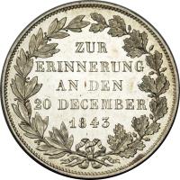 German States coin 1 Gulden - Ludwig II - Royal Visit (1843) reverse reverse of 1 Gulden - Ludwig II - Royal Visit (1843) coin with KM# 319 from German States.