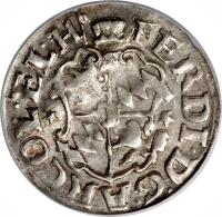 German States coin 1/24 Thaler - Ferdinand (1613 - 1618) obverse obverse of 1/24 Thaler - Ferdinand (1613 - 1618) coin with KM# 24 from German States.