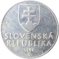 Slovakia coin 10 Halierov (1993 - 2003) obverse obverse of 10 Halierov (1993 - 2003) coin with KM# 17 from Slovakia. Inscription: SLOVENSKÁ REPUBLIKA year of mintage (1999) Z