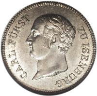 German States coin 12 Kreuzer - Karl I (1811) obverse obverse of 12 Kreuzer - Karl I (1811) coin with KM# 47 from German States. Inscription: CARL FÜRST ZU ISENBURG