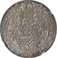 German States coin 1 Thaler - Wilhelm V (1570 - 1587) reverse reverse of 1 Thaler - Wilhelm V (1570 - 1587) coin with MB# 32 from German States. Inscription: CHRISTVS*SPES*VNA*SALVTIS*1570