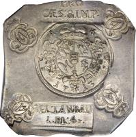 German States coin 1 Florin / 4 Kreuzer - Siege Coinage (1713) obverse obverse of 1 Florin / 4 Kreuzer - Siege Coinage (1713) coin with KM# 12 from German States.