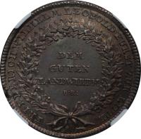 German States coin 1 Gulden - Leopold - Prize Gulden (1793) reverse reverse of 1 Gulden - Leopold - Prize Gulden (1793) coin with KM# 219 from German States. Inscription: DEM GUTEN LANDWIRTH B:R: FRIEDERICH WILHELM LEOPOLD FURST ZUR LIPPE