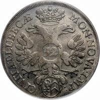 German States coin 32 Schilling - Karl VI (1731 - 1738) obverse obverse of 32 Schilling - Karl VI (1731 - 1738) coin with KM# 154 from German States. Inscription: CIVITAT · LUBEC · MON · NOVA · IMP.