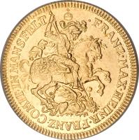 German States coin 1 Ducat - Franz Maximilian & Heinrich Franz - Trade Coinage (1687) obverse obverse of 1 Ducat - Franz Maximilian & Heinrich Franz - Trade Coinage (1687) coin with KM# 135 from German States.