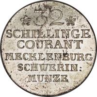 German States coin 32 Schilling Courant - Friedrich II (1763 - 1764) reverse reverse of 32 Schilling Courant - Friedrich II (1763 - 1764) coin with KM# 209 from German States.