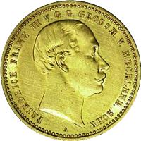 German States coin 10 Mark - Friedrich Franz III (1890) obverse obverse of 10 Mark - Friedrich Franz III (1890) coin with KM# 325 from German States. Inscription: FRIEDRICH FRANZ III V.G.G. GROSSH. V. MECKLENB. SCHW.