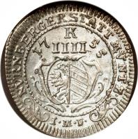 German States coin 4 Kreuzer - Franz (1755 - 1758) reverse reverse of 4 Kreuzer - Franz (1755 - 1758) coin with KM# 317 from German States.