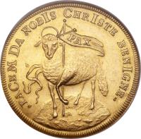 German States coin 3 Ducat - Conquest of Rothenberg Castle (1703) reverse reverse of 3 Ducat - Conquest of Rothenberg Castle (1703) coin with KM# 262 from German States.