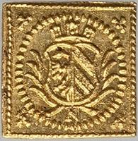 German States coin 1/8 Ducat (1700) obverse obverse of 1/8 Ducat (1700) coin with KM# 249 from German States.