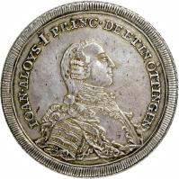 German States coin 1 Conventionsthaler - Johann Aloys I (1759) obverse obverse of 1 Conventionsthaler - Johann Aloys I (1759) coin with KM# 18 from German States.