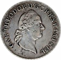 German States coin 1 Conventionsthaler - Karl Theodor (1773 - 1777) obverse obverse of 1 Conventionsthaler - Karl Theodor (1773 - 1777) coin with KM# 446 from German States.