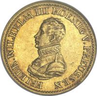 German States coin 1/2 Friedrich d'Or - Friedrich Wilhelm III - Trade Coinage (1817) obverse obverse of 1/2 Friedrich d'Or - Friedrich Wilhelm III - Trade Coinage (1817) coin with KM# 397 from German States. Inscription: FRIEDR.WILHELM III KOENIG V. PREUSSEN