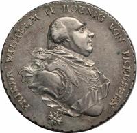 German States coin 1 Conventionsthaler - Friedrich Wilhelm II (1795) obverse obverse of 1 Conventionsthaler - Friedrich Wilhelm II (1795) coin with KM# 361 from German States. Inscription: FRIEDR: WILHELM II KOENIG VON PREUSSEN