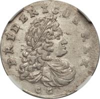 obverse of 6 Gröscher - Friedrich I (1702 - 1709) coin with KM# 21 from German States. Inscription: FRIDERICUS REX